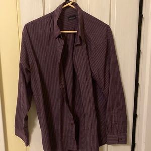 Purple striped button down dress shirt